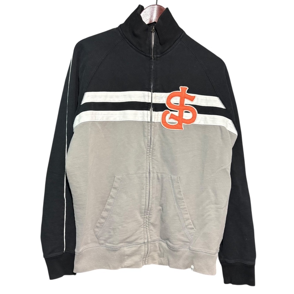 San francisco Giants Forty Seven Jacket Womens Large Gray Black Full Zip